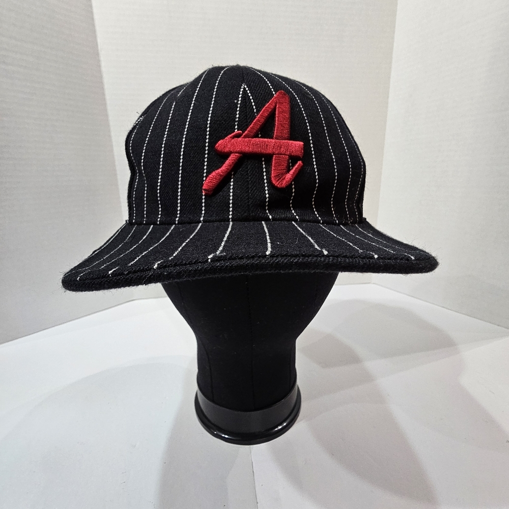 Alabama Flat Bill Black White Pinstripe Cityhunter Medium Fitted Cap Embroidered